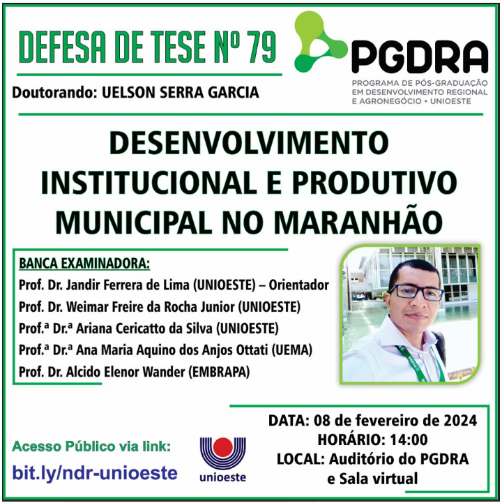 Banner Defesa de Tese de Uelson Serra Garcia