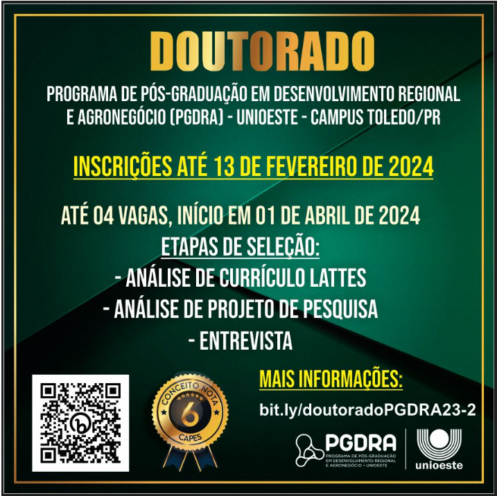 Banner Prorrogacao inscricoes Doutorado Selecao Complementar Turma 2023