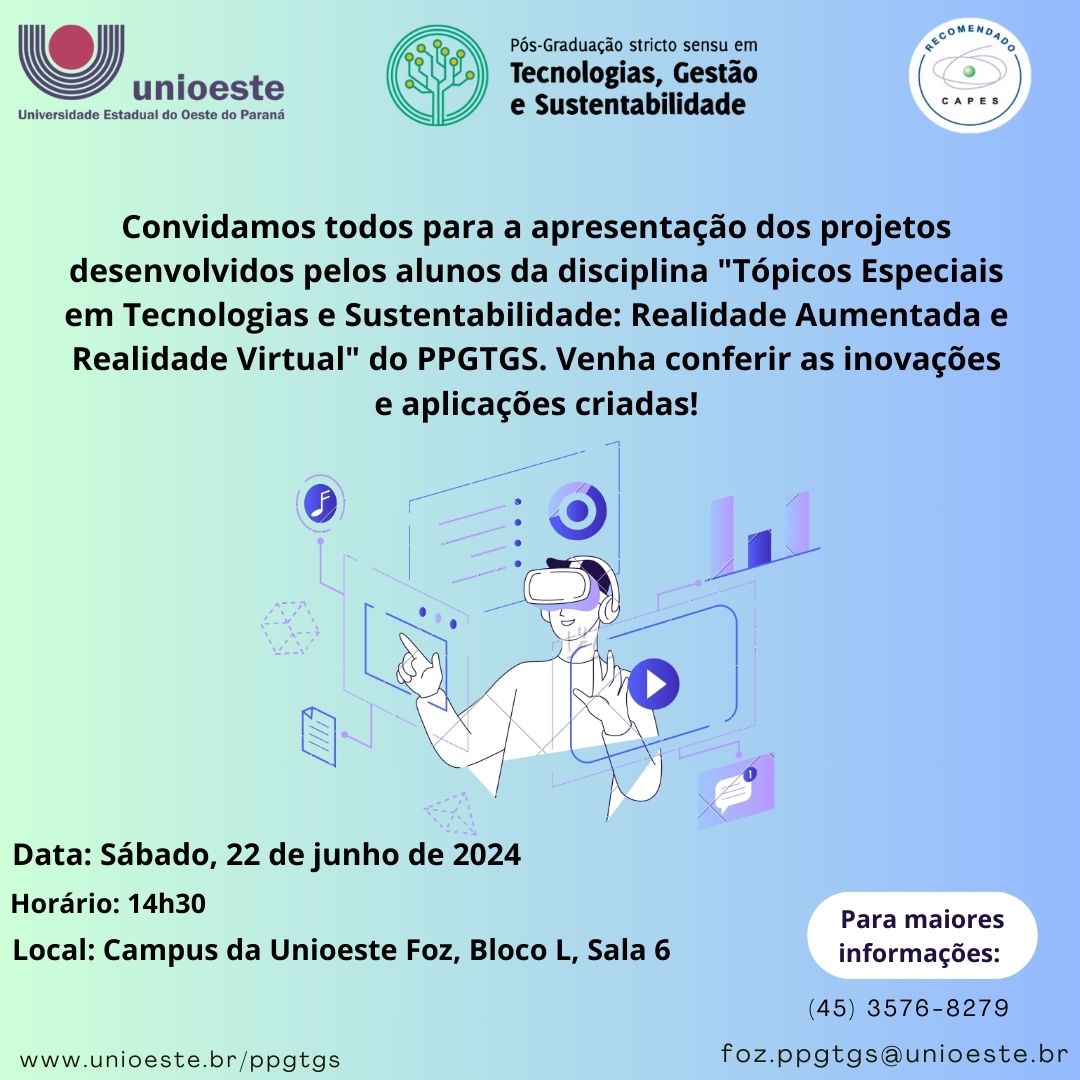 Convite para Apresentacao de Projetos de Realidade Virtual e Realidade Aumentada 1